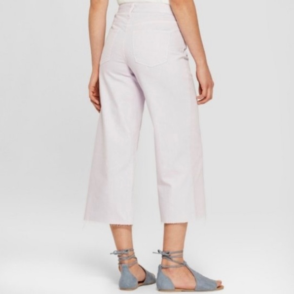 Women's High-Rise Wide Leg Crop Jeans- Violet - Picture 2 of 11